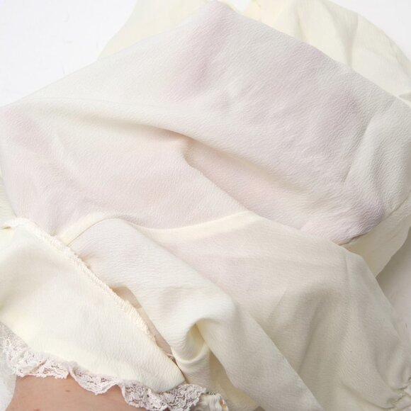 Vintage SEARS Baby Onesie Romper Sleeper Clothing Poly Cream Lace Buttons 1970s - Picture 5 of 8